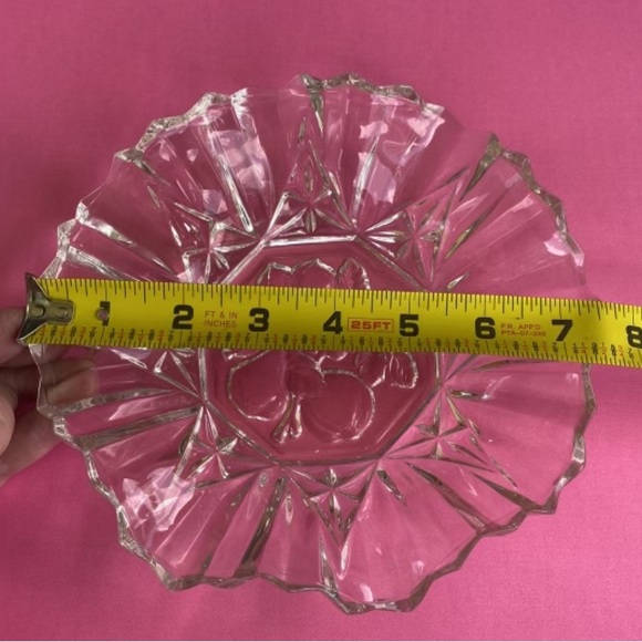 Three FEDERAL GLASS Fruit Diamond Edge Pattern Pioneer Clear Colored Bowls - Picture 10 of 12